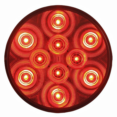 Optronics STL-43RB 4 Inch Round Sealed Red LED Stop/Turn/Tail Light - 10 Diode
